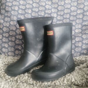 Hunter Kids Black Rain Boots Toddler